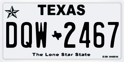 TX license plate DQW2467