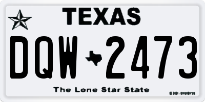 TX license plate DQW2473