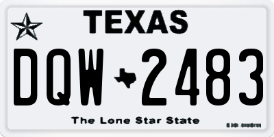 TX license plate DQW2483