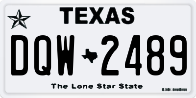 TX license plate DQW2489