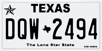 TX license plate DQW2494