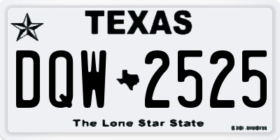 TX license plate DQW2525
