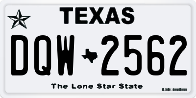 TX license plate DQW2562