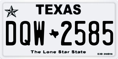 TX license plate DQW2585