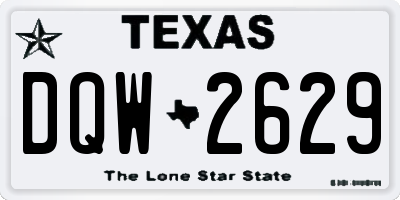 TX license plate DQW2629