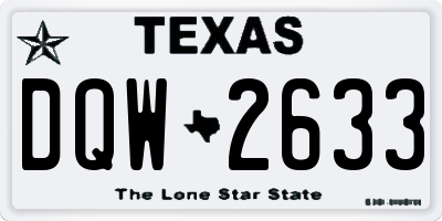 TX license plate DQW2633