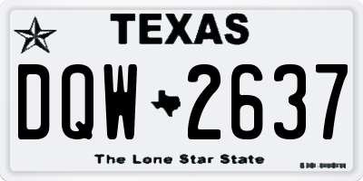 TX license plate DQW2637
