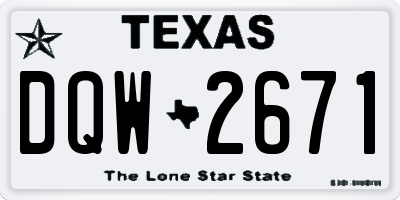 TX license plate DQW2671