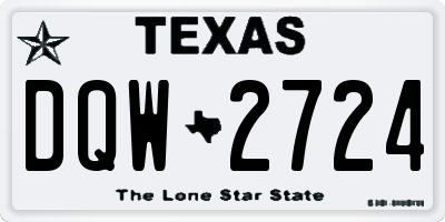 TX license plate DQW2724