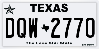 TX license plate DQW2770
