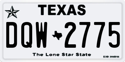 TX license plate DQW2775
