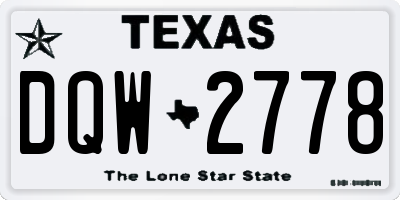 TX license plate DQW2778