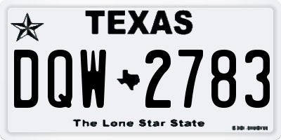 TX license plate DQW2783