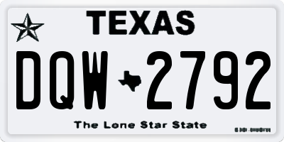 TX license plate DQW2792