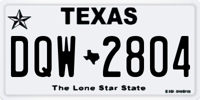 TX license plate DQW2804