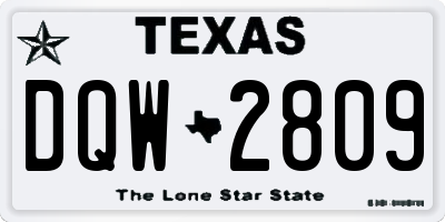 TX license plate DQW2809