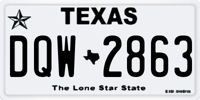 TX license plate DQW2863
