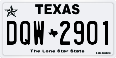 TX license plate DQW2901