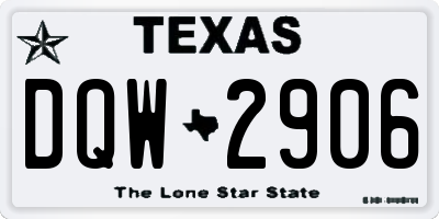 TX license plate DQW2906