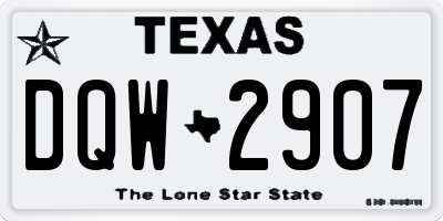 TX license plate DQW2907