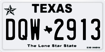 TX license plate DQW2913