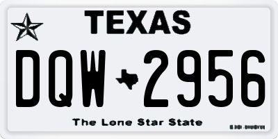 TX license plate DQW2956
