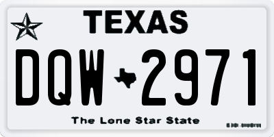 TX license plate DQW2971