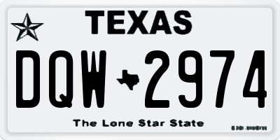 TX license plate DQW2974
