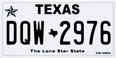 TX license plate DQW2976