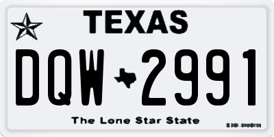 TX license plate DQW2991