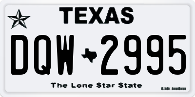 TX license plate DQW2995