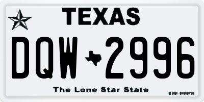 TX license plate DQW2996