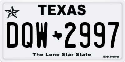 TX license plate DQW2997