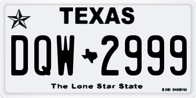 TX license plate DQW2999
