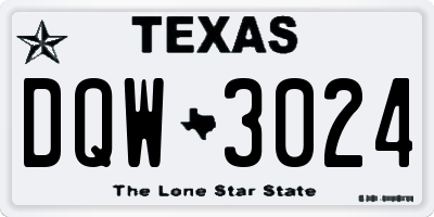 TX license plate DQW3024