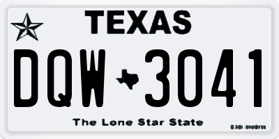 TX license plate DQW3041