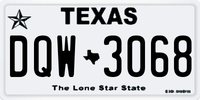 TX license plate DQW3068