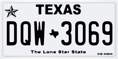 TX license plate DQW3069
