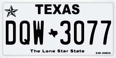 TX license plate DQW3077