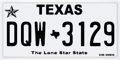 TX license plate DQW3129