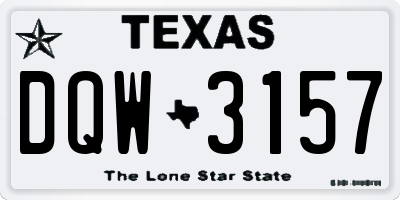 TX license plate DQW3157