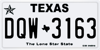 TX license plate DQW3163