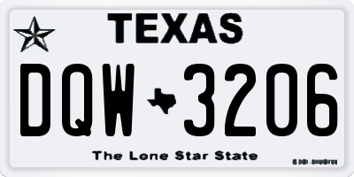 TX license plate DQW3206