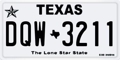 TX license plate DQW3211