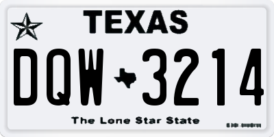 TX license plate DQW3214