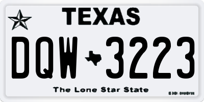 TX license plate DQW3223