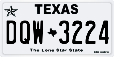 TX license plate DQW3224