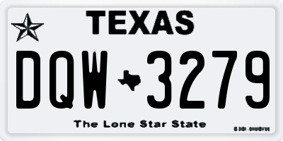 TX license plate DQW3279