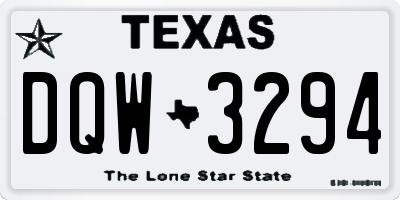 TX license plate DQW3294