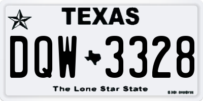 TX license plate DQW3328